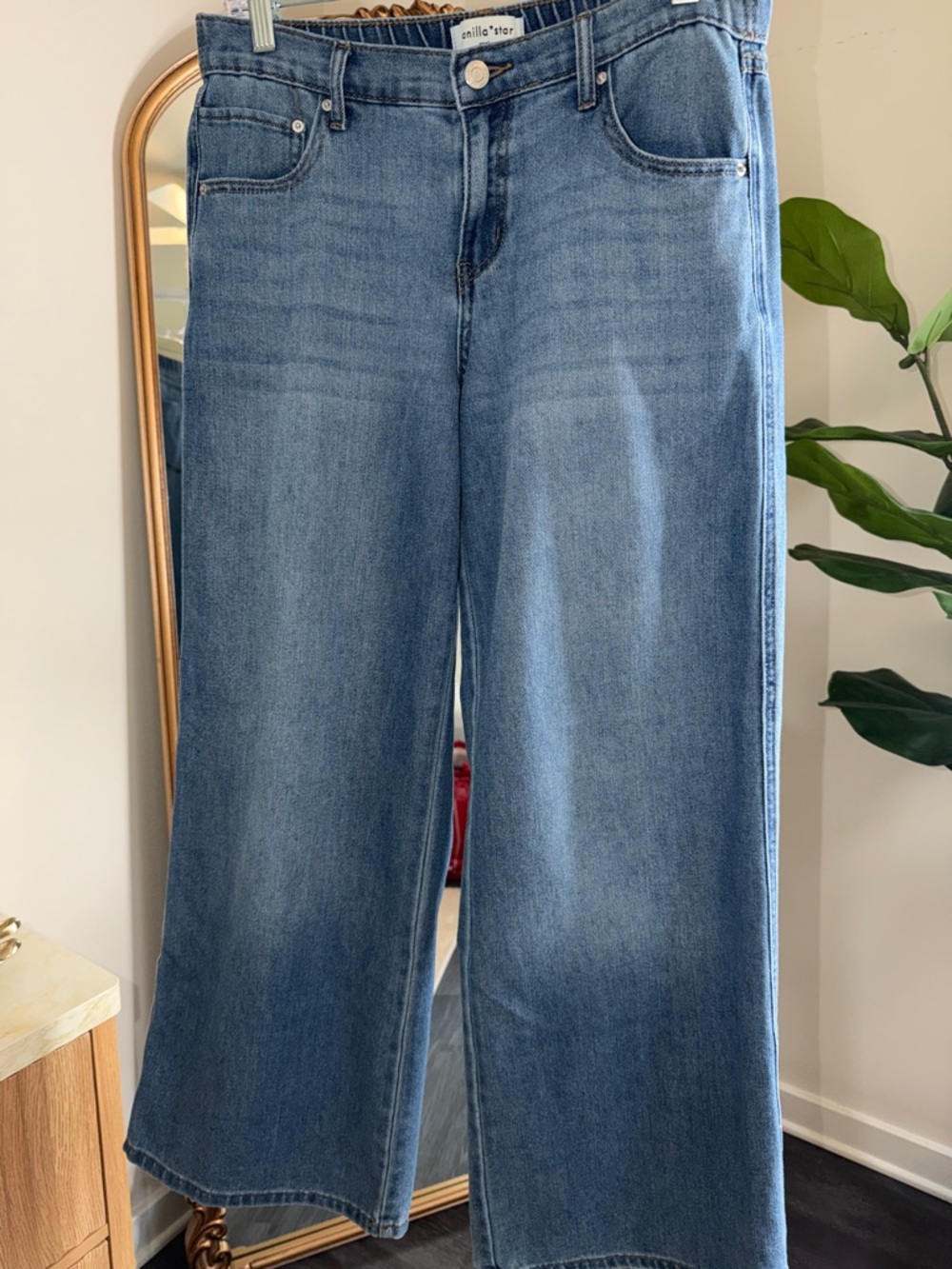 Vanilla Star Wide Leg Jeans in Medium Blue Wash